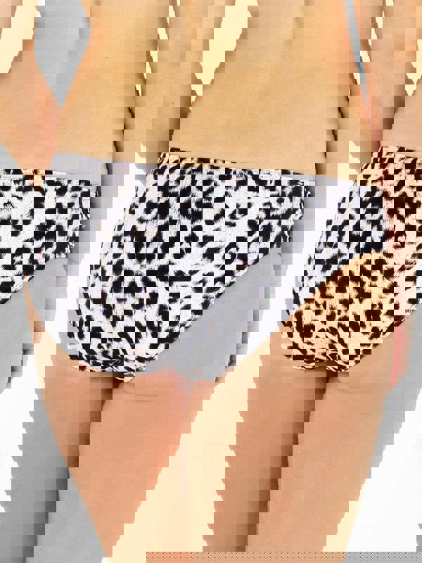 Leopard Print High Leg Bikini Brief Back