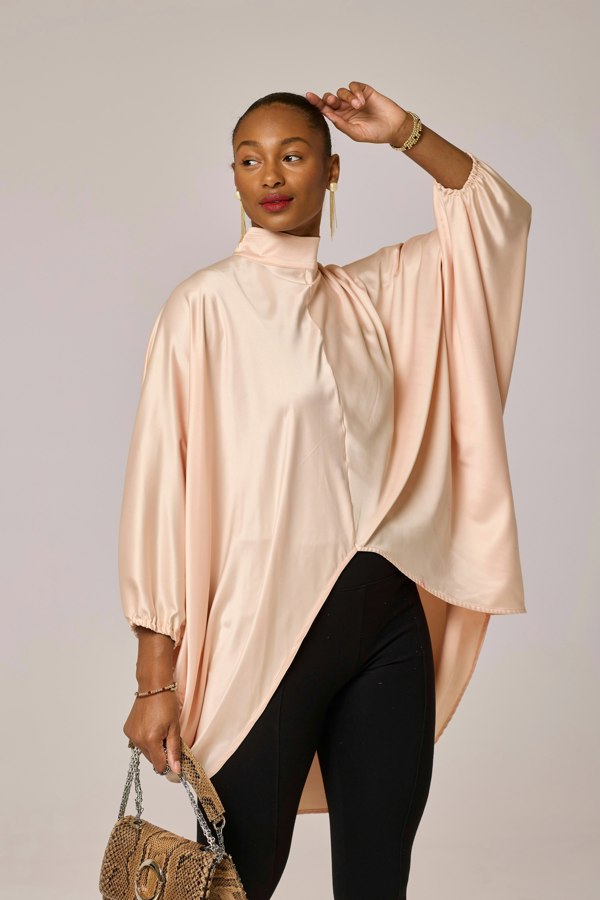 Lioness by TF Satin Peach Long Tunic