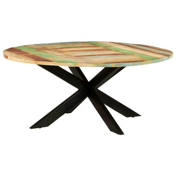 Berkfield Dining Table Round 175x75 cm Solid Reclaimed Wood