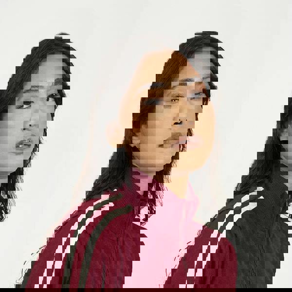 Brave Soul Burgundy Side Stripe Zip Through Sweatshirt - Burgundy Image 4