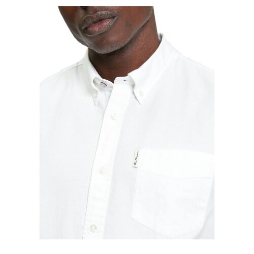 Ben Sherman Mens Signature Oxford Short-Sleeved Shirt - White