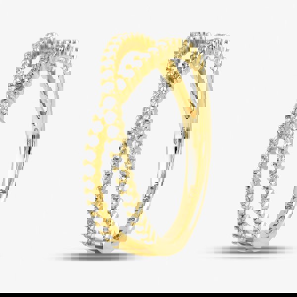 T. H. Baker 14ct Yellow Gold 0.35ct Brilliant Cut Diamond Crossover Ring 537636 585/GG O