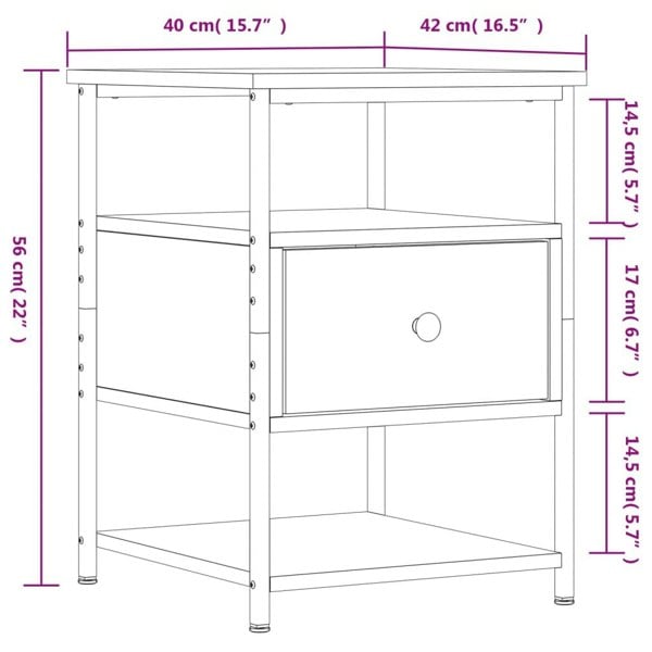 Berkfield Bedside Cabinets 2 pcs Black 40x42x56 cm Engineered Wood