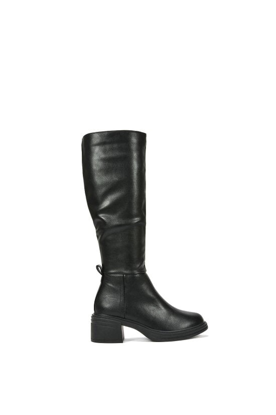 XY LONDON Knee High Boots With Chunky Block Heel