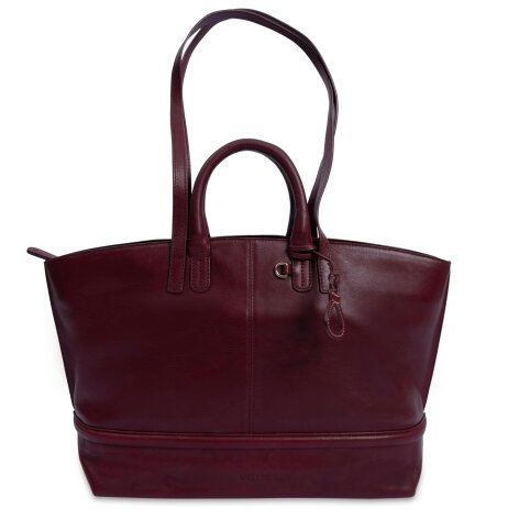 SADDLER Victoria Oversize East West Tote Bag for Women - handmade by Saddler - Bordeaux