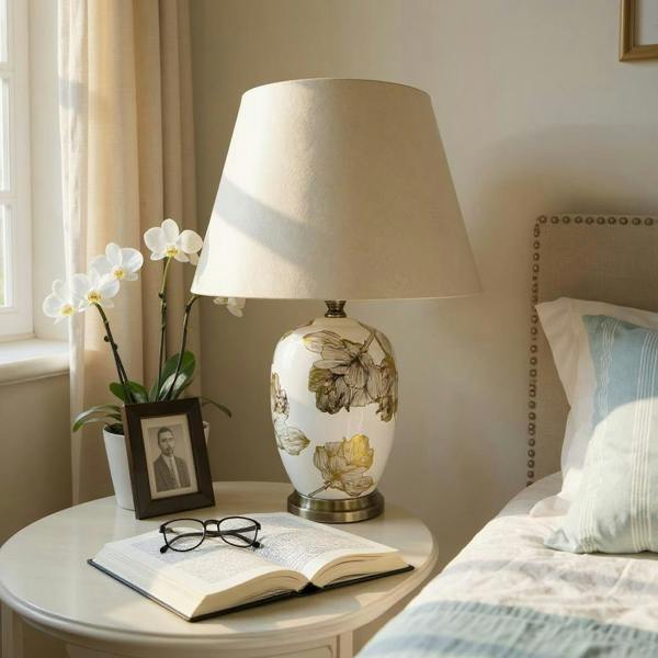 61 x 40 CM CERAMIC LAMP AND SHADE