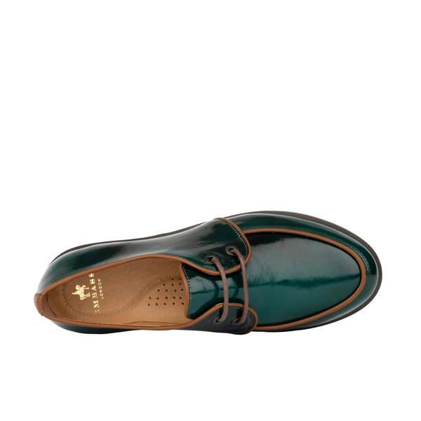 Embassy London Kiss - Green - Women's patent leather lace up shoe
