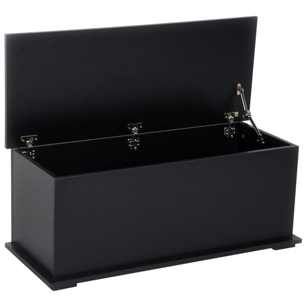 Wyld Haus Leretteo Black Large Storage Chest With Flip Top Lid And Safety Hinges 113 Litre
