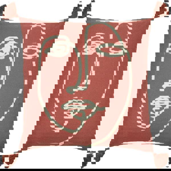 Furn Uno Face Cushion Cover - Brick Red