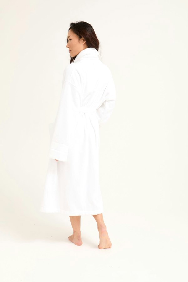 His and Hers Bamboo Towelling Robe in Cloud White - Robes