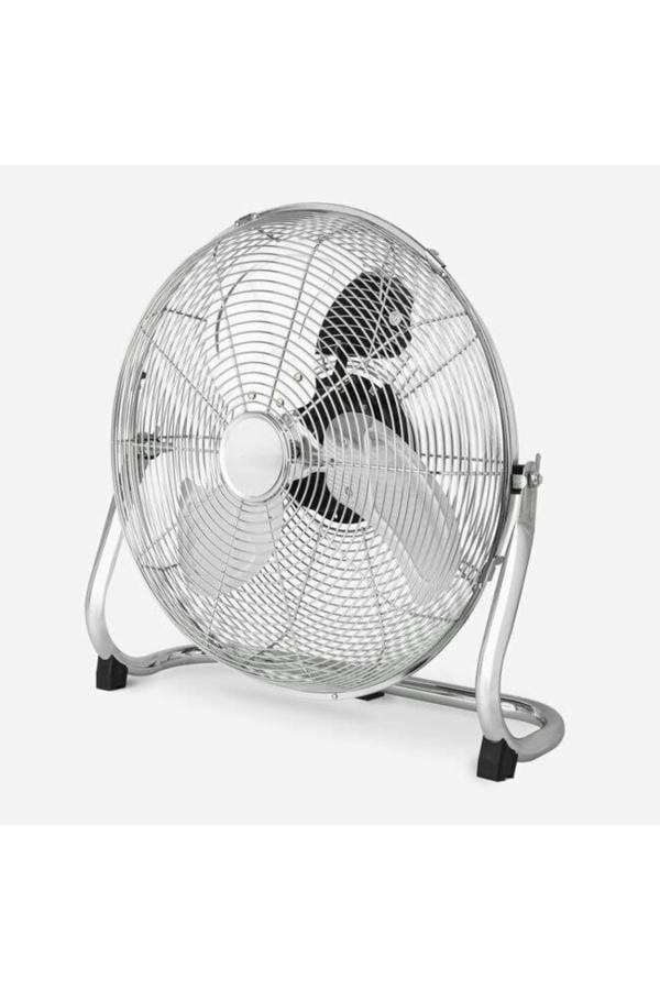 Dyzi Metal Floor Fan Chrome 3 Speed 50W Adjustable Tilt