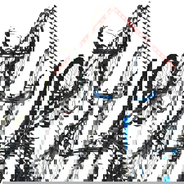 vertical bike storage rack close up