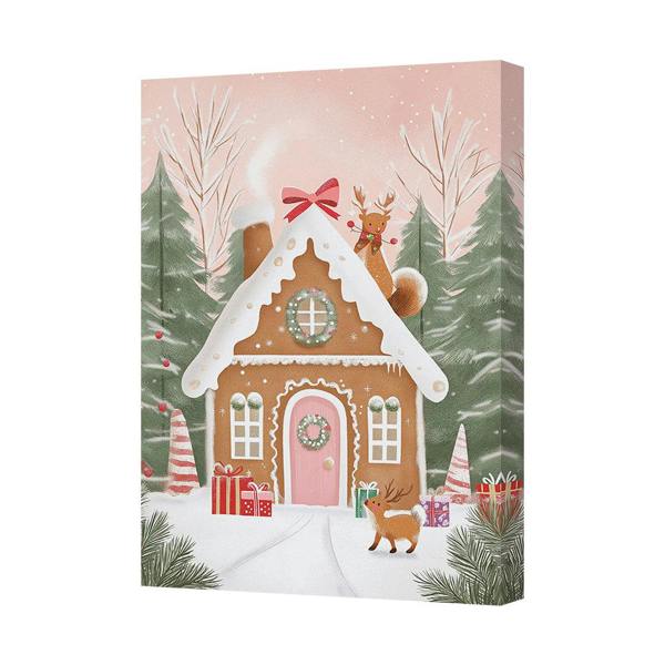Benjamin Tate Design Gingerbread House Christmas Canvas Print Made In The United Kingdom