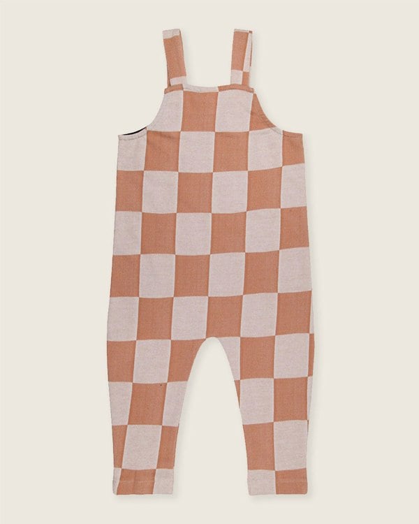 Orange Bold Check Print Dungarees - image 5