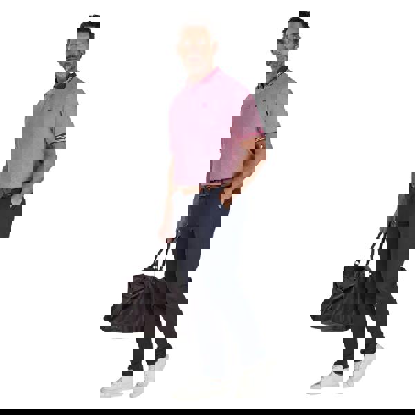 Raging Bull Mens Two Tone Pique Polo Shirt - Berry - 