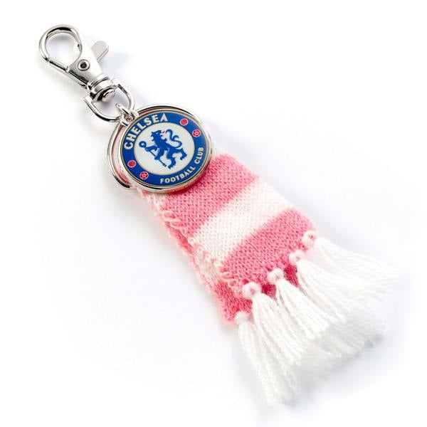 Chelsea Football Club Pink Stripe Scarf and Logo Backpack Hanger