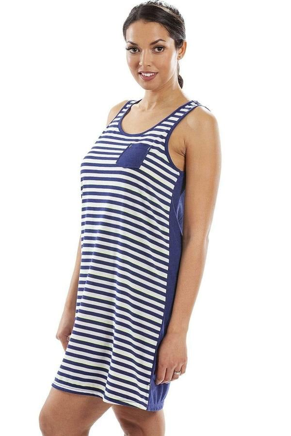 Womens Lightweight Striped Sleeveless Nightie