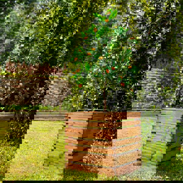 Cerland Lign Z Square Slatted Planter 50cm x 50cm 95L Modern Garden Planter