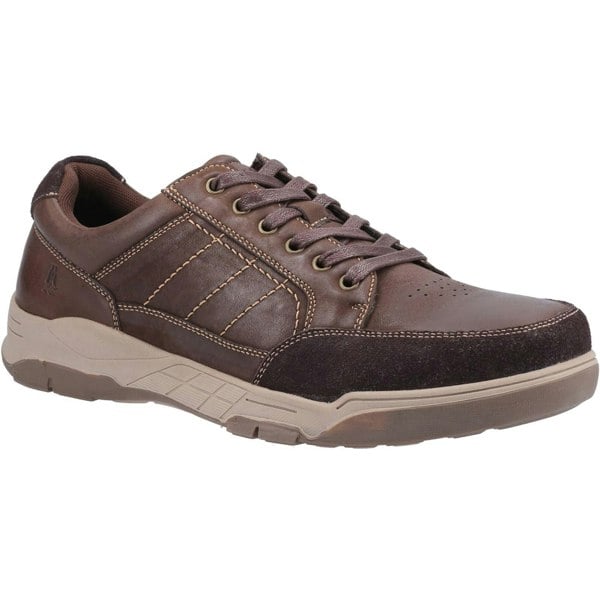 Hush Puppies Mens Finley Leather Shoes - Coffee