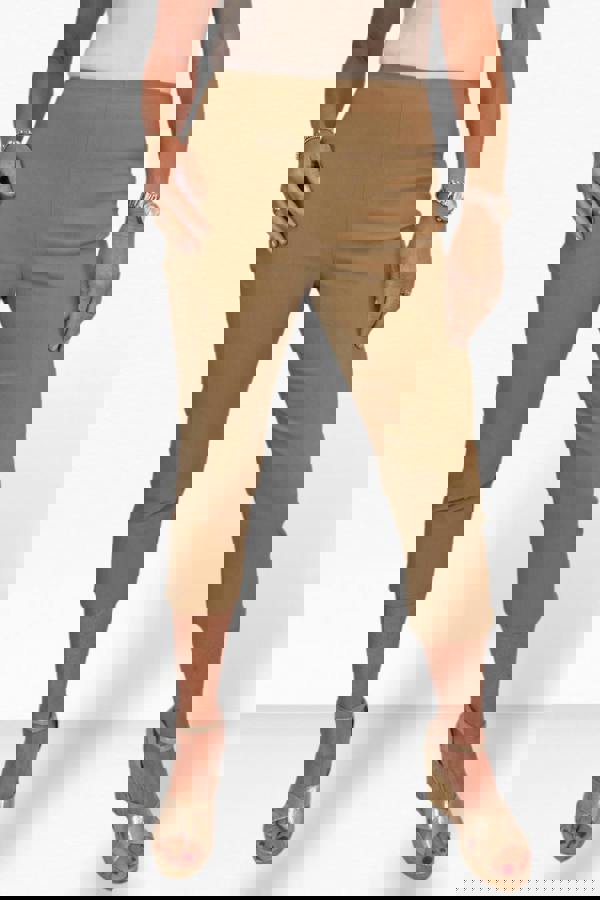 Paulo Due Women's Slim Leg Elastic Waist Cropped Trousers