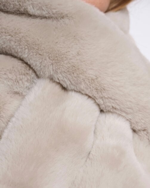 Rino & Pelle Stip Womens Faux Fur Scarf - Birch