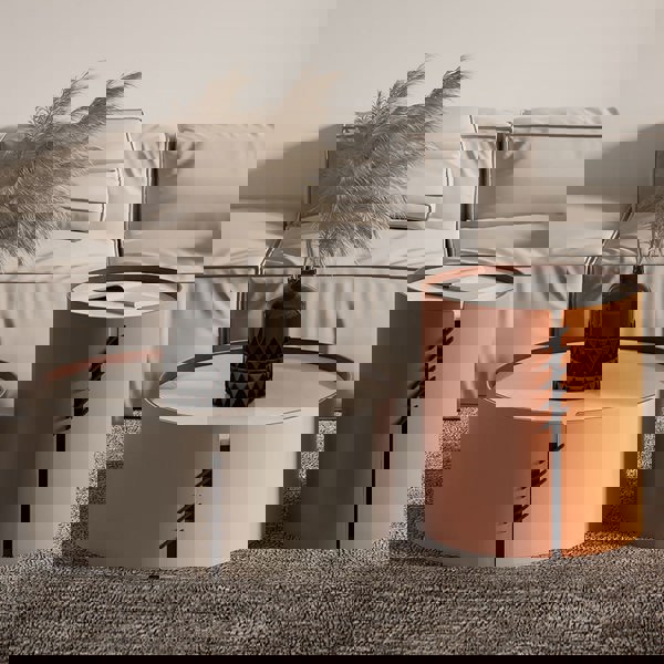 Flo Coffee Table Set, Orange & Grey-Rit Concept-Rit Concept