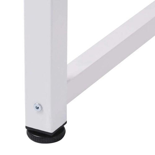 Bobobiy Computer Desk, Writing Table, 120 x 60 x 76cm Workstation for Home Office, Study with Metal Frame, Simple Assembly, White