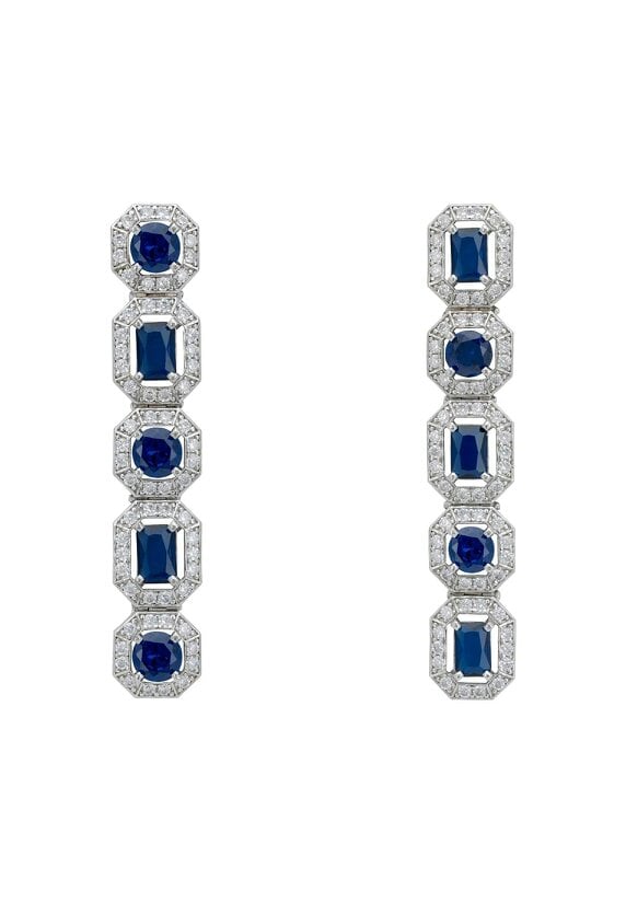 Latelita Whistledown Sapphire Gemstone Earrings Silver