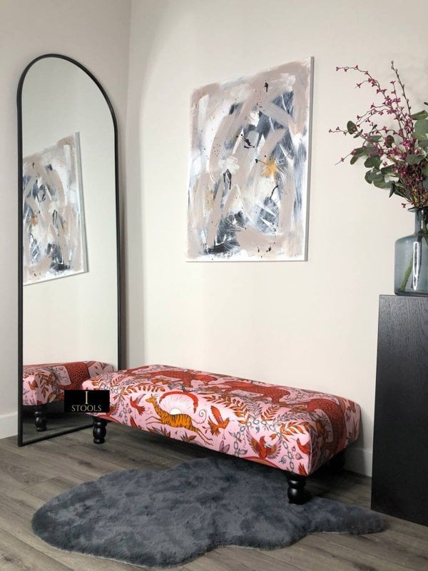 ISTOOLS Printed Fabric Bespoke Footstool – Comfort Meets Style (Non-Storage)