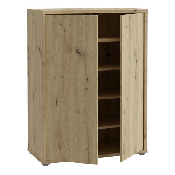 Furniture To Go Alice Springs Shoe Cabinet with 2 Doors Push-to-Open in Artisan Oak