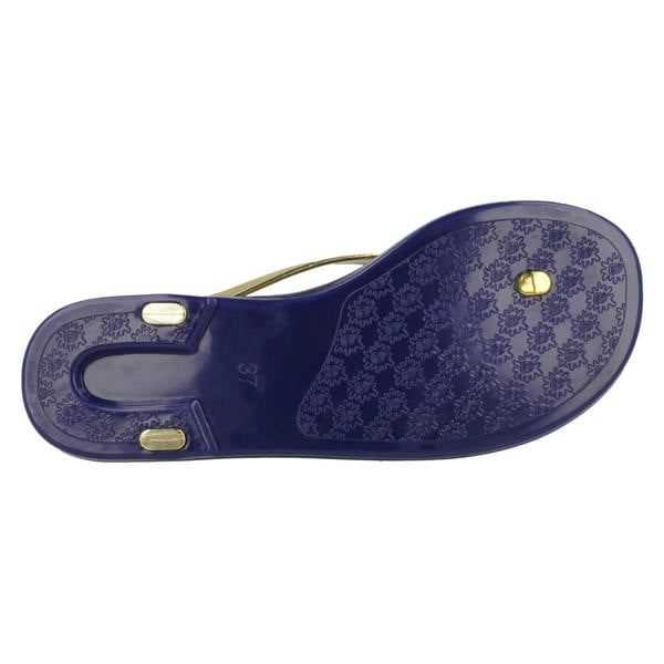 Spot On Ladies Spot On Flat Metallic Toe Post Jelly Sandals