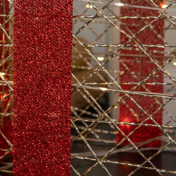 Samuel Alexander Set of 3 Gold Light Up Christmas Parcel Decorations with 90 Warm White LEDs