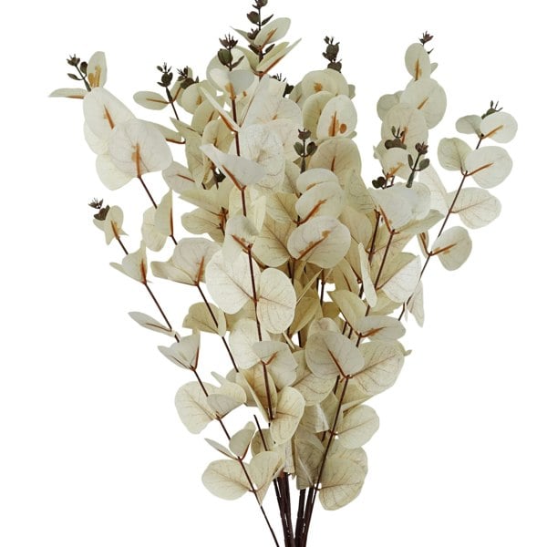 Leaf Pack of 6 x 80cm White Eucalyptus Foliage Stem