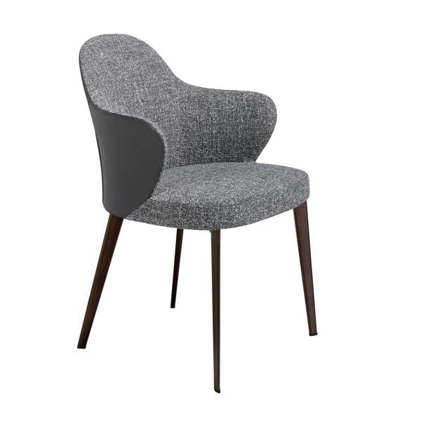 Angel Cerdá Dark Grey Fabric and Leatherette Chair 4102