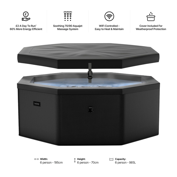 Wave Como | 6-Person Eco Foam Hot Tub | Built-In Integrated Heater