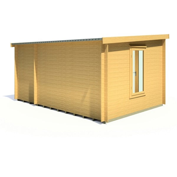 Shire Elm 10Gx14 Multiroom Pent Log Cabin 19mm interlock  Cladding - Best Shed