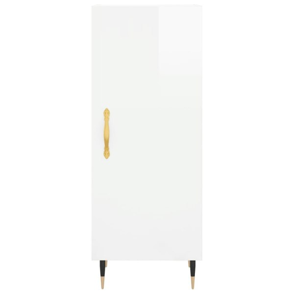 Berkfield Sideboard High Gloss White 34.5x34x90 cm Engineered Wood