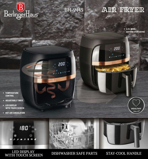Berlinger Haus Air Fryer Berlinger Haus BH-9445 Black Rose Gold