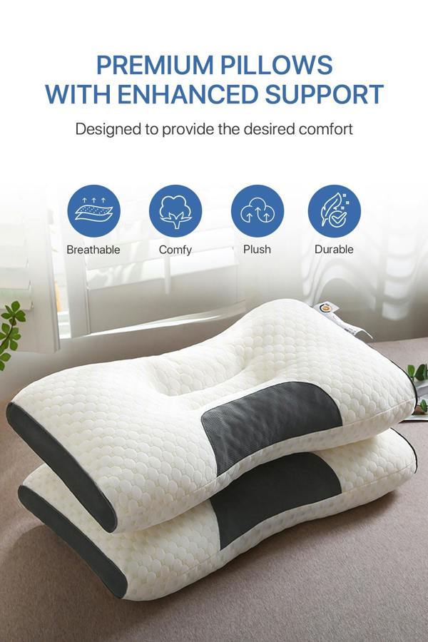 Living and Home Premium Sleep Support Knitted Pillow for All Seasons