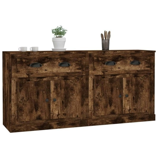Berkfield Sideboards 2 pcs Smoked Oak Engineered Wood