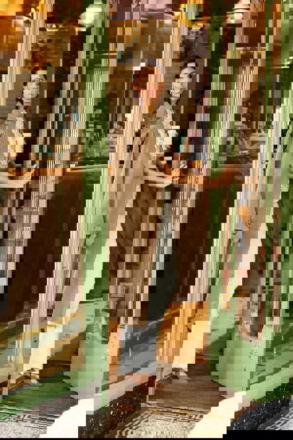 GWD Imara Floral Embroidery, Sheer Mesh Sparkle Top