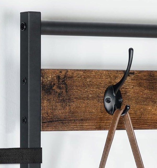Modcraft Industrial Coat Stand with Shoe Storage - Hall Tree with 9 Hooks