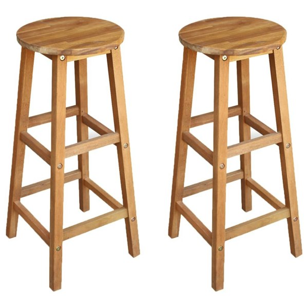 Berkfield Bar Chairs 2 pcs Solid Acacia Wood