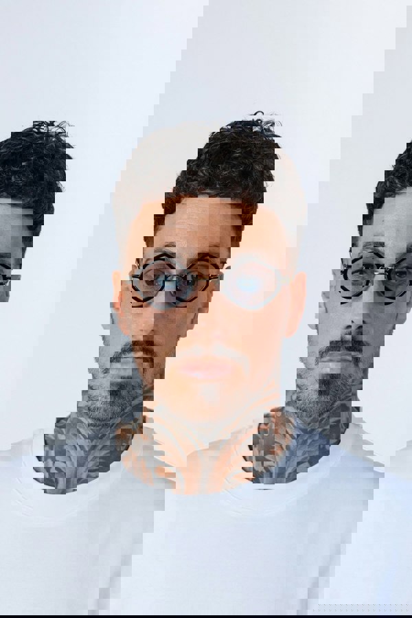 SVNX Diamond Shape Sunglasses in Black Blue