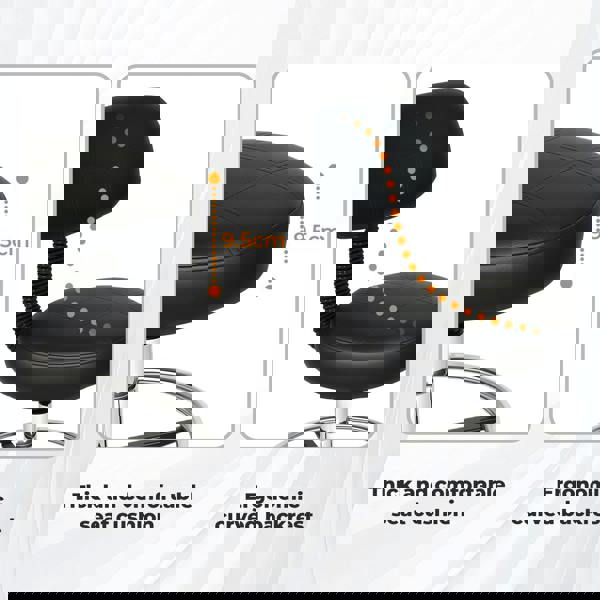 Levede Swivel Drafting Chair Low Back Round Rolling Stool Height Adjustable