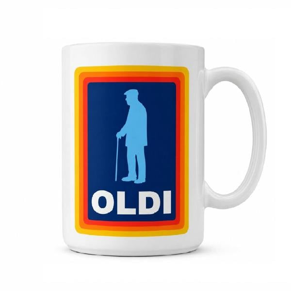 Dyzi Oldi Funny Old Man Quote Ceramic Coffee Mug White