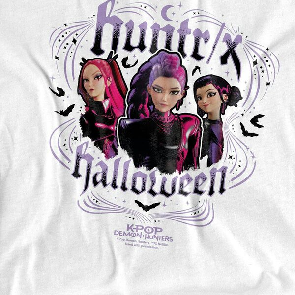 K-Pop Demon Hunters Childrens/Kids Huntrix Halloween T-Shirt - White