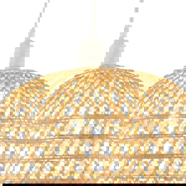 Hand Strapped Natural Bamboo Pendant Lighting Shade with Bell Shape Image 5