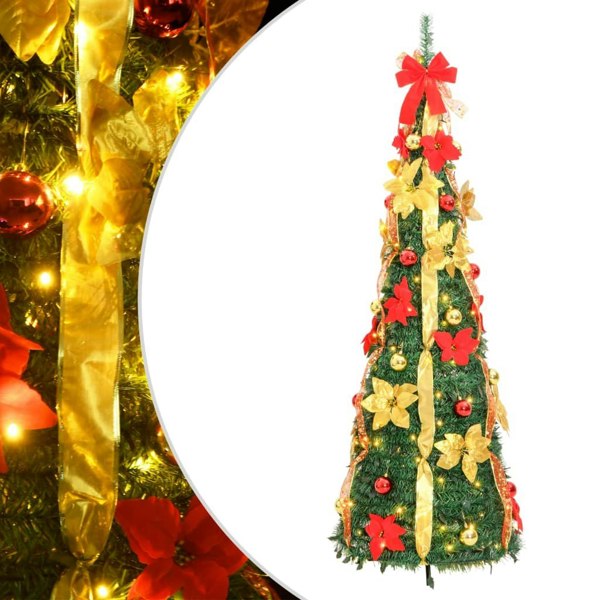 Berkfield Artificial Christmas Tree Pop-up 200 LEDs Green 210 cm