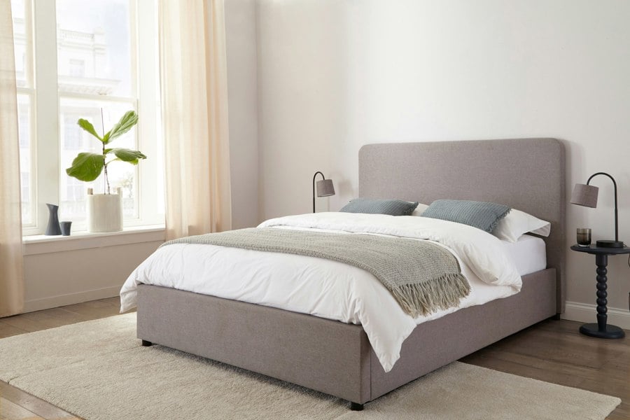 DS Living Novara Grey Upholstered Ottoman Panel Bed Frame